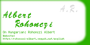 albert rohonczi business card